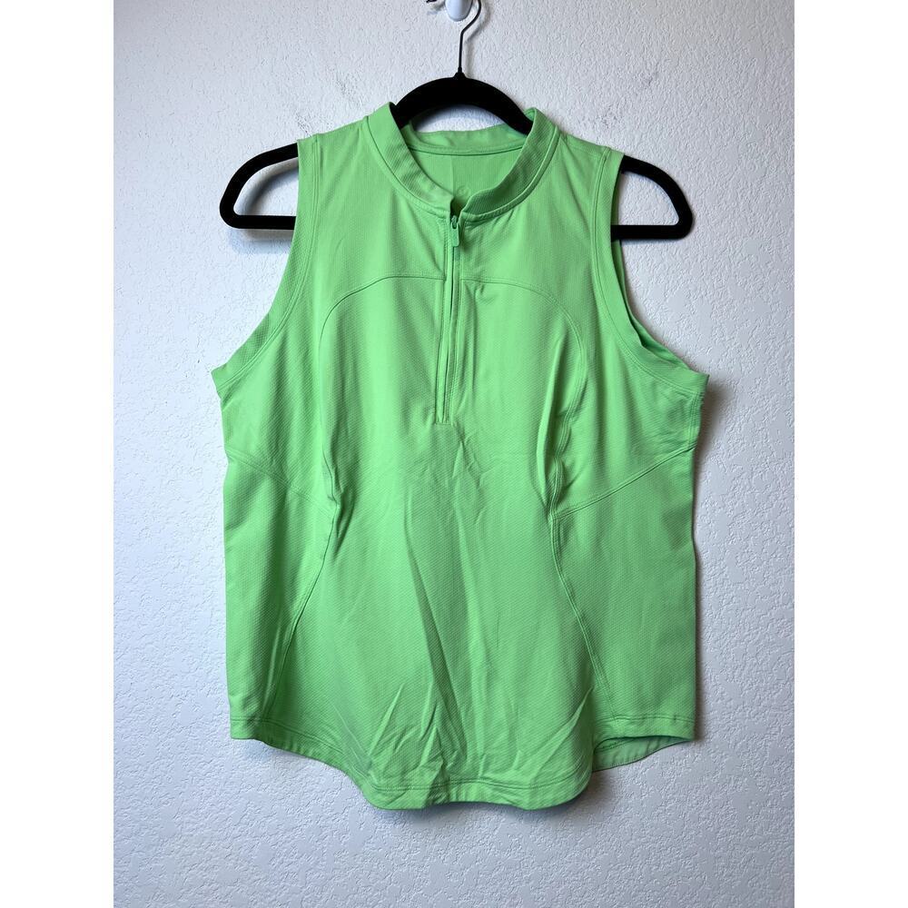 Vibrant Lululemon Scream Green Mock-Neck Tennis Tank Top